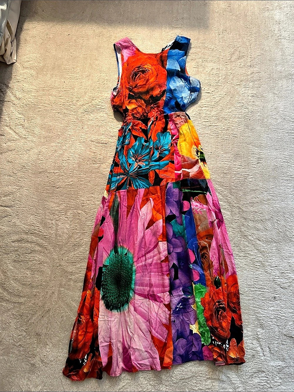 Desigual Sandall Floral Maxi Dress Multicolor & Pink Large
